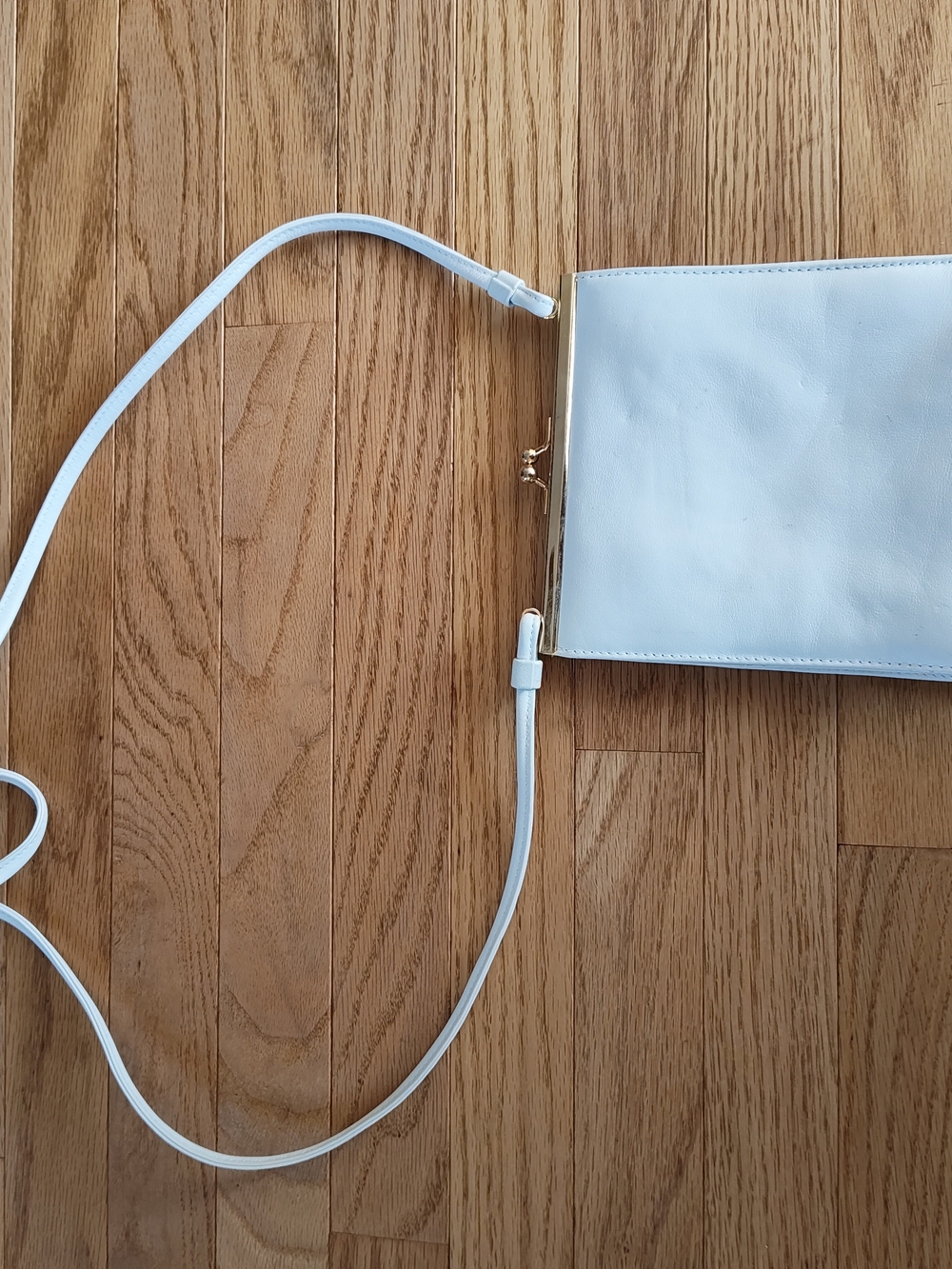 Bechamel White Crossbody with Gold Trim